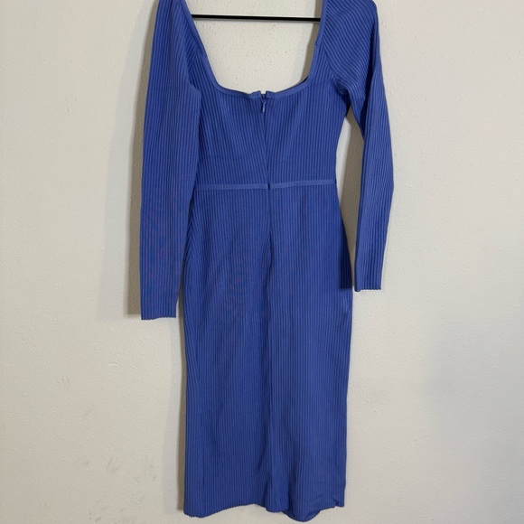 House of CB Mitsy long sleeve periwinkle bandage rib midi dress - Picture 5 of 6